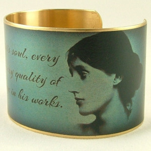 Virginia Woolf Portrait - Writers Soul Quote - Literary Brass Cuff ...
