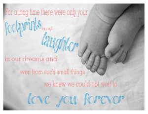For a long time there were only your footprints & laughter in our ...