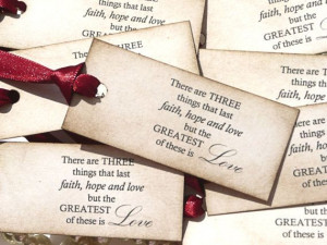Love Quote Wedding Favor Tags - Claret Ribbon