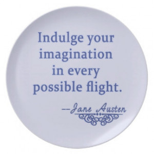 Jane Austen Quote on Imagination Party Plates