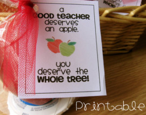 Printable- PDF- Apple for the Teacher- Teacher Appreciation Idea