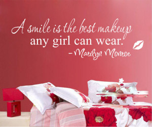 Hot Inspiring Sayings A Smile is the Best Makeup vinyl wall quotes ...