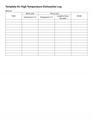 dishwasher temperature log sheet
