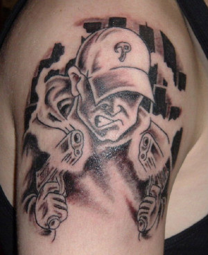 Single Color Gangster Tattoo