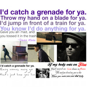 quote poster for the song grenade from bruno mars