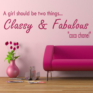 GIRLS CLASSY FABULOUS decal wall art sticker quote transfer graphic ...