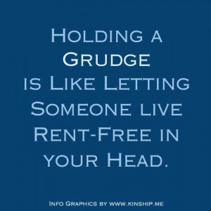 Holding a grudge is a waste of precious time!