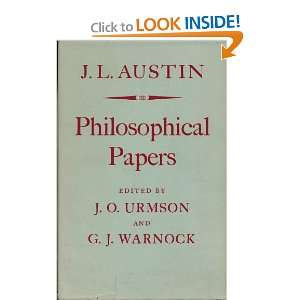 Papers: J. L. Austin, J. O. Urmson, G. J. Warnock: Books
