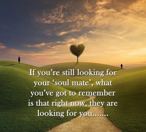 Your true soulmate is out there looking for you. Get out there and ...