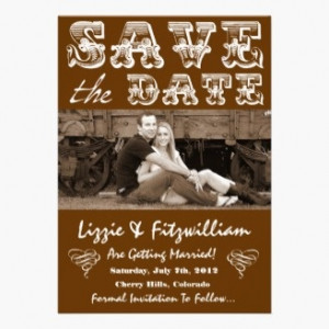 Country Western Photo Save The Date Card Custom Announcements