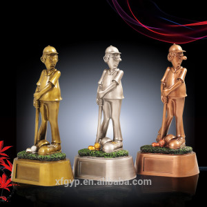 Resin golfer figurines,funny golf statue trophy awards