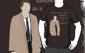 ... › Portfolio › Castiel Minimalist 'Sandwich' T-shirt/sticker