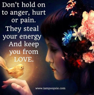 Don't hold onto negative emotions quote via www.IamPoopsie.com