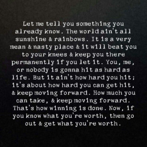 about how hard you can get hit & keep moving forward - Rocky Balboa ...