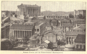 Ancient Rome. Roman Forum and its surroundings (restoration).