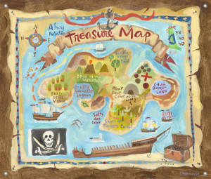 pirate map blank illustration