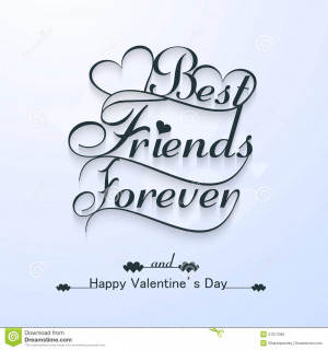 Beautiful best friends forever for happy valentine's day stylish text ...