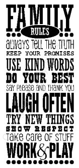 FAMILY RULES ALWAYS TELL THE TRUTH KEEP YOUR PROMISES...