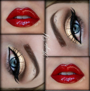 red lipstick. gorgeous combo for a dramatic look Red Lipsticks, Lips ...
