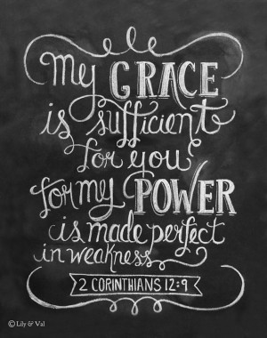 Art- 2 Corinthians 12:9 Print - Bible Verse Print - Typography Art ...