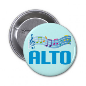 Musical Notes Alto Singer Choir Gift Button