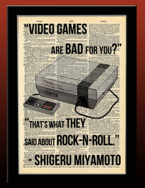 Miyamoto Video Game Quote Vintage Dictionary Print 7x10