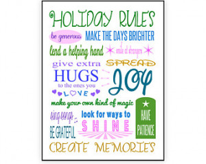 ... Secular Holiday Art Print, Inspirational Quotes for Kids, 11x14