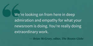 ... to The Baltimore Sun: ‘You’re really doing extraordinary work