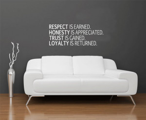 Respect Honesty Trust Loyalty Removable Vinyl Wall Art, honesty wall ...