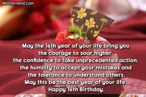 16th Birthday Wishes...