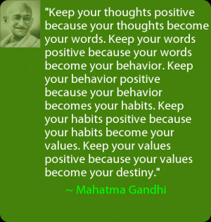 daily positive thoughts quote from mahatma gandhi