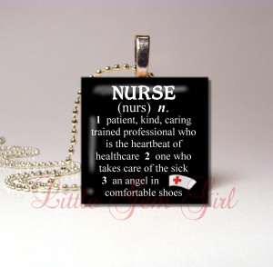 Store > Necklaces > Wood & Scrabble > Nurse Necklace Pendant ...