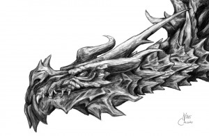 Skyrim Dragon Drawing Alduin Alduin the world-eater by
