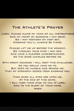 The Athlete's Prayer