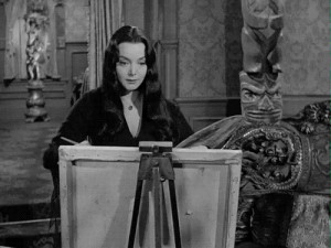 painting the addams family morticia addams animated GIF