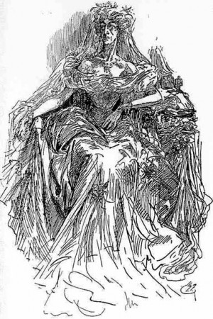 Miss Havisham. Illustration by Harry Furniss, 1910. Public domain.