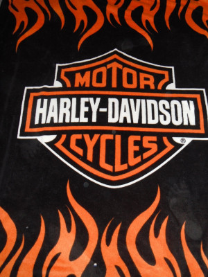 And this is Mike’s Harley Davidson birthday blanket.