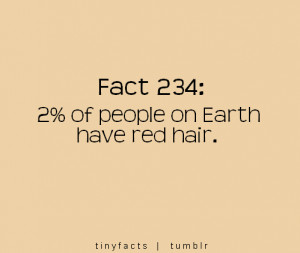 of Earth people have red hair. – Fact Quote