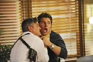 Timothy Omundson as Carlton Lassiter and James Roday as Shawn Spencer ...