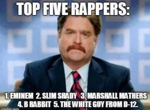 Eminem 2. Slim Shady 3. Marshall Mathers 4. B Rabbit 5. The white ...