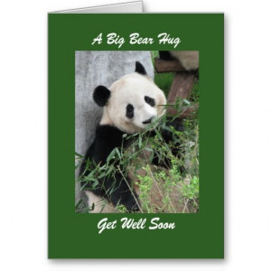 Panda Get Well Bear Hug Pandas Greeting Card #GetWell #Pandas