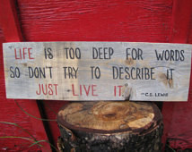 Lewis quote about life is hand painted on a upcycled piece of ...