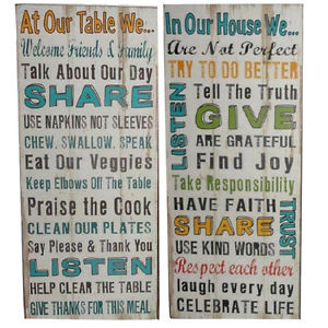 Wooden-Wall-Quotes-Words-Plaque-Sign-House-Family-Kitchen-Table-Rules ...