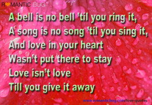 Romantic Message: A bell is no bell ’til you ring it