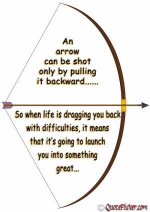 An arrow can be shot only by pulling it backward