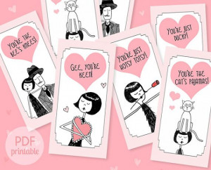 1920s Hotsy Totsy Valentines // PDF Printables by flapperdoodle, $3.00