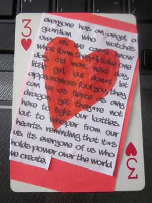 ATCs: Available for Trade - 3 of Hearts: Sucker Punch Quote