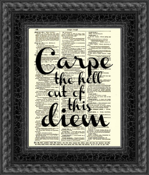 Carpe Diem Quote, Seize the Day Dictionary Print, New Year's Wall ...