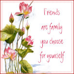 Vintage - Pink Water Lilies & Friends Quote