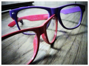 cute, glasses, pink, purple